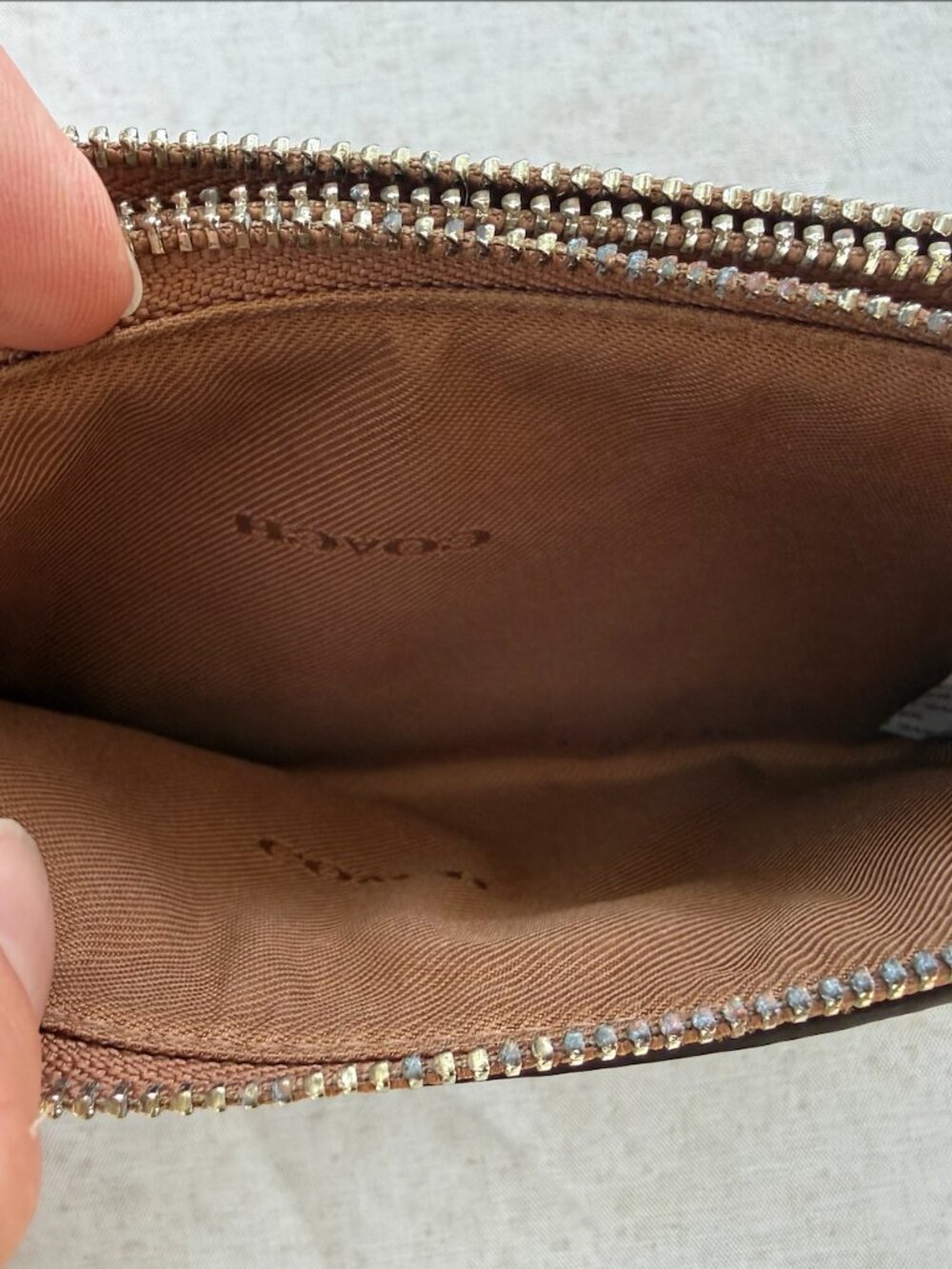 Coach Brown Leather Wristlet - Picture 3 of 4